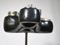 Cendrier de sol de l'ère spatiale en plastique et métal, années 1970