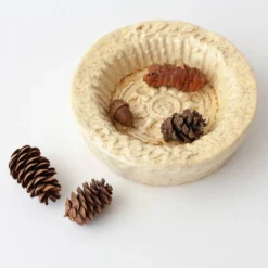 Cendrier en céramique texturé beige des années 1970 d'Aleluia