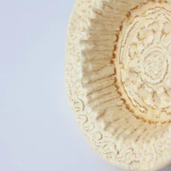 Cendrier en céramique texturé beige des années 1970 d'Aleluia