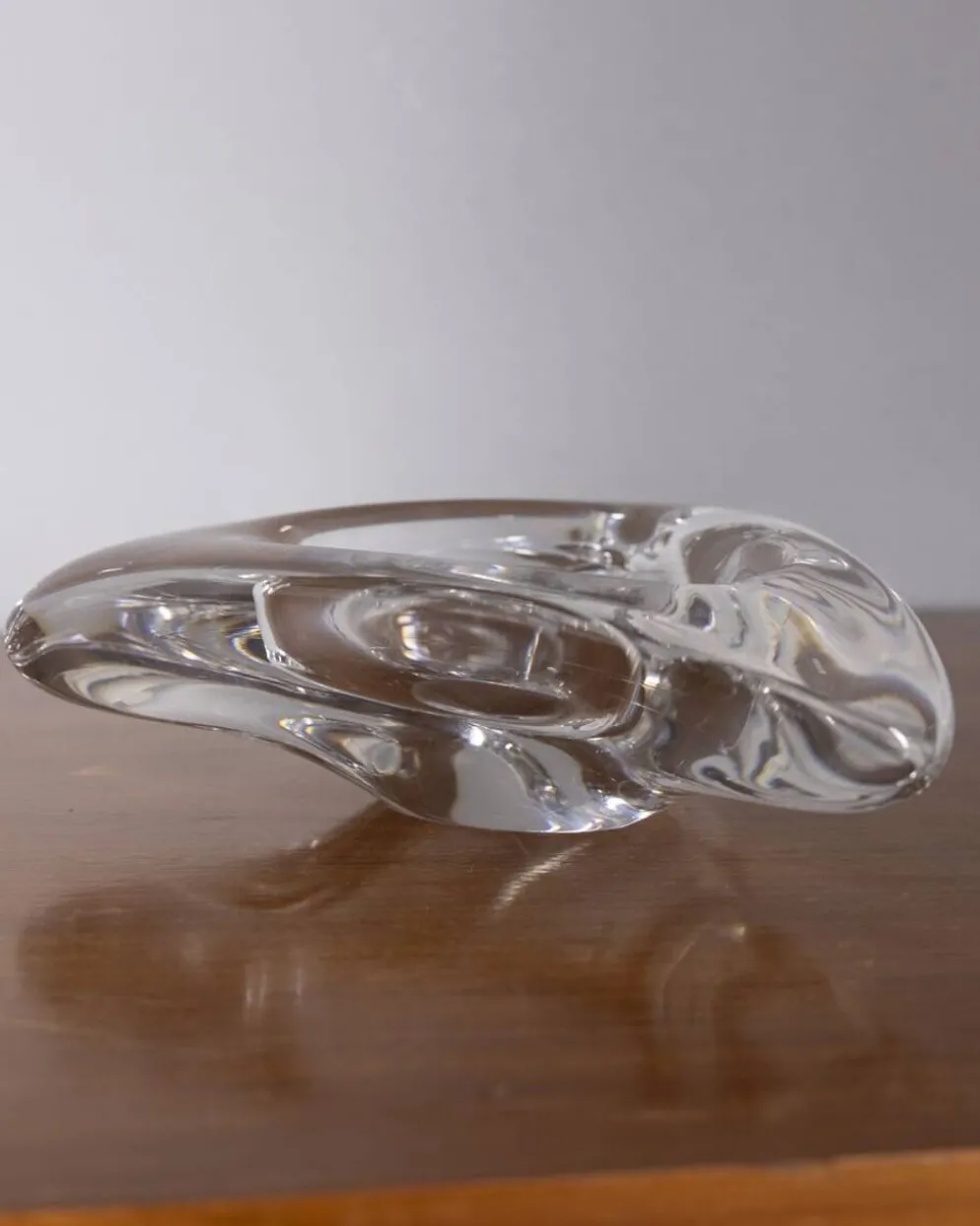 Cendrier en cristal au design italien vintage des années 1970