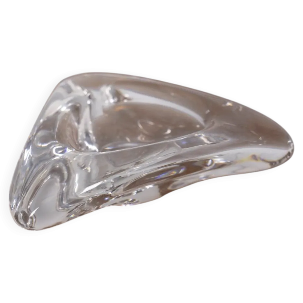 Cendrier en cristal au design italien vintage des années 1970