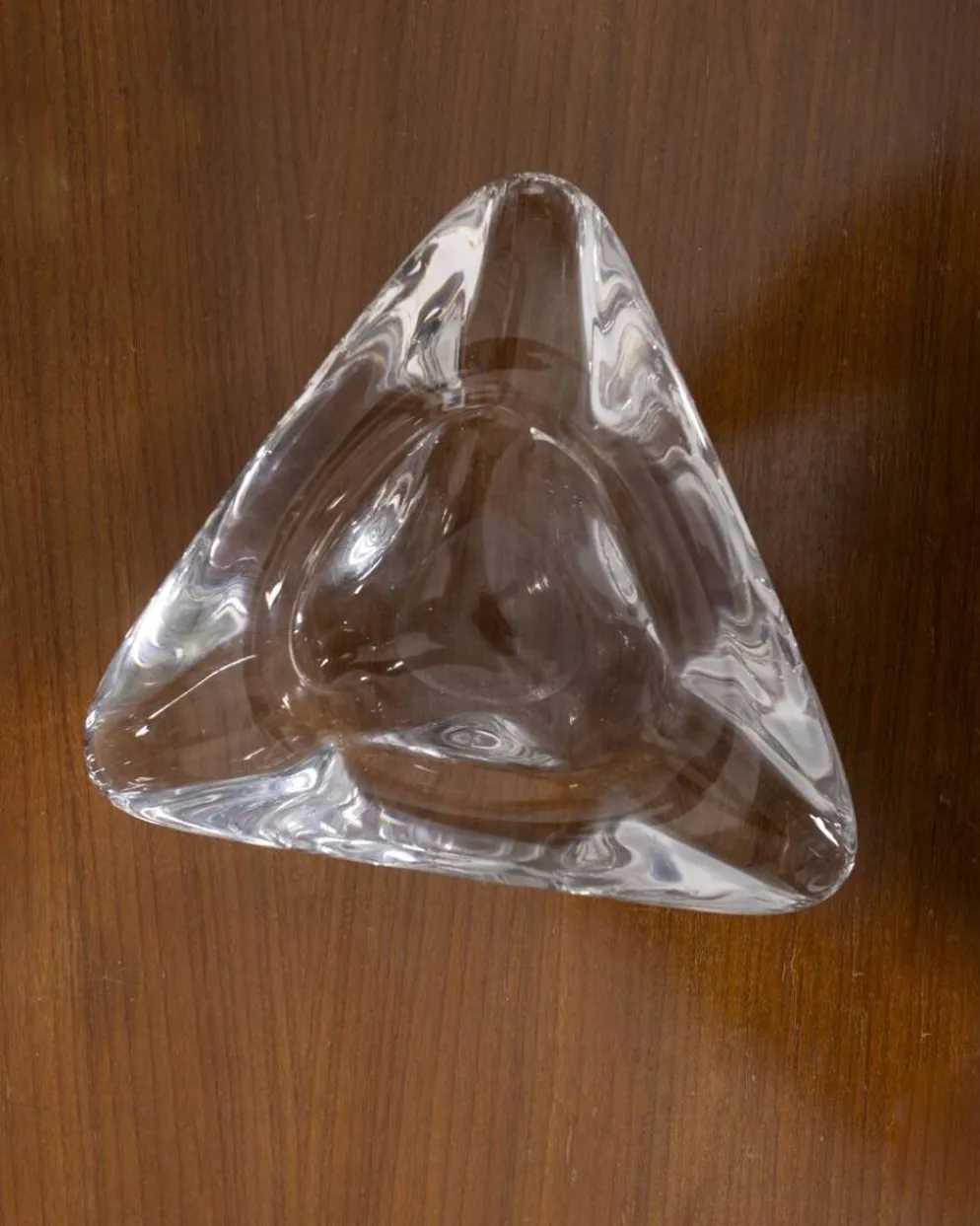 Cendrier en cristal au design italien vintage des années 1970
