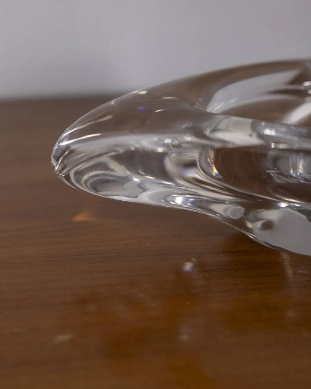Cendrier en cristal au design italien vintage des années 1970