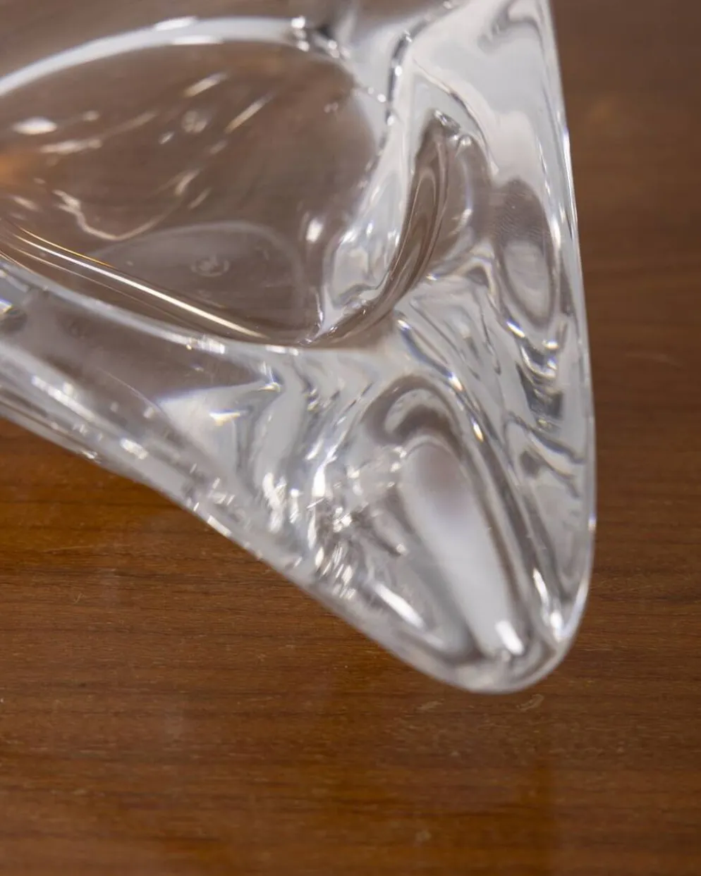 Cendrier en cristal au design italien vintage des années 1970