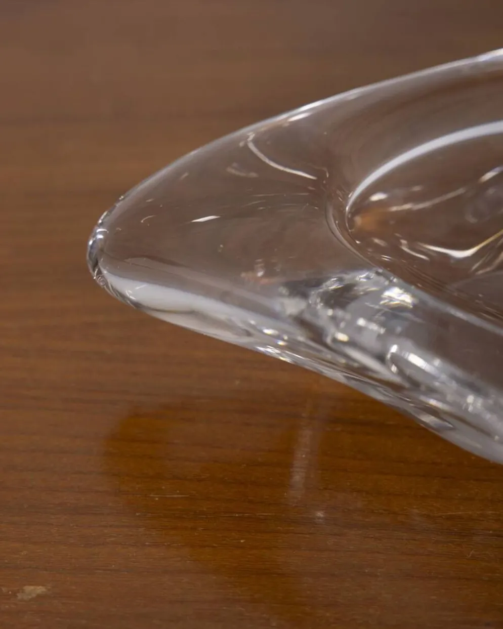 Cendrier en cristal au design italien vintage des années 1970