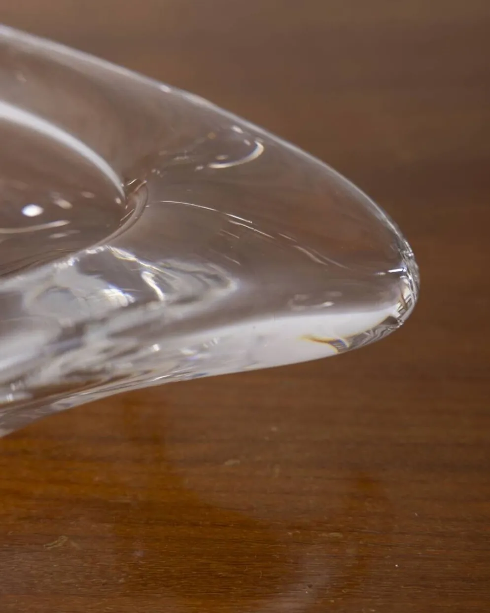 Cendrier en cristal au design italien vintage des années 1970