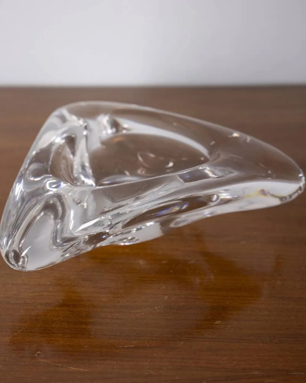 Cendrier en cristal au design italien vintage des années 1970