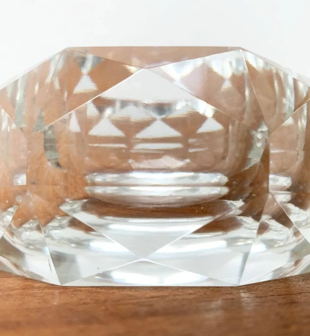 Cendrier en cristal vintage, années 1970