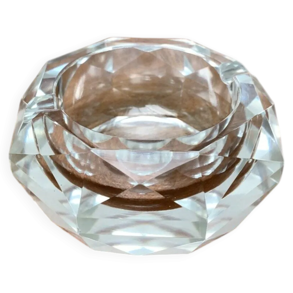 Cendrier en cristal vintage, années 1970