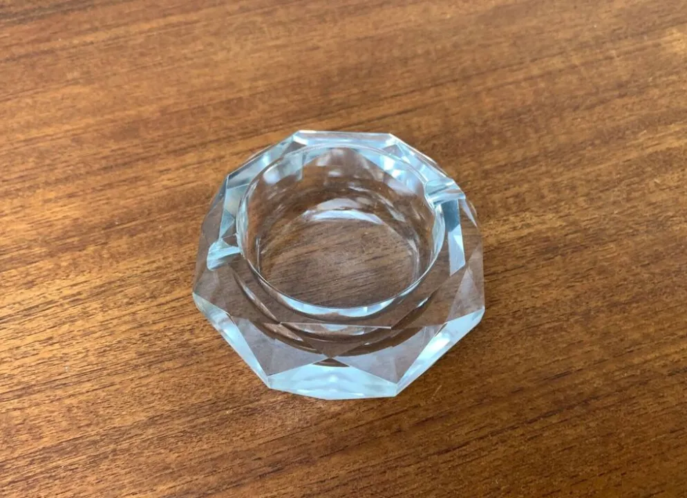 Cendrier en cristal vintage, années 1970