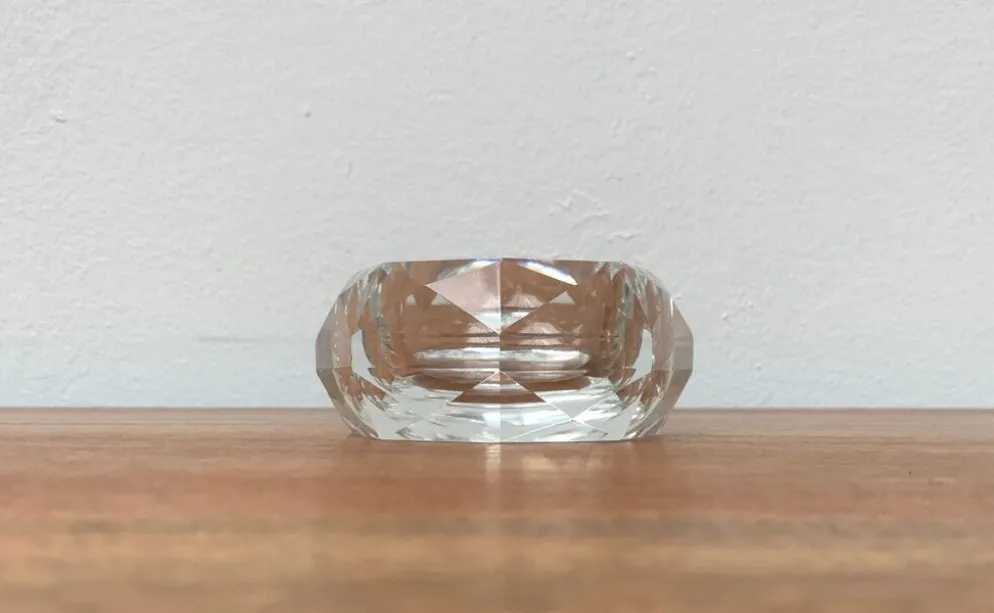 Cendrier en cristal vintage, années 1970