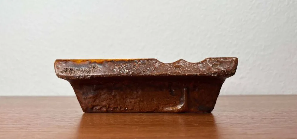 Cendrier en poterie vintage d'Allemagne de l'Ouest WGP Fat Lava, années 1970