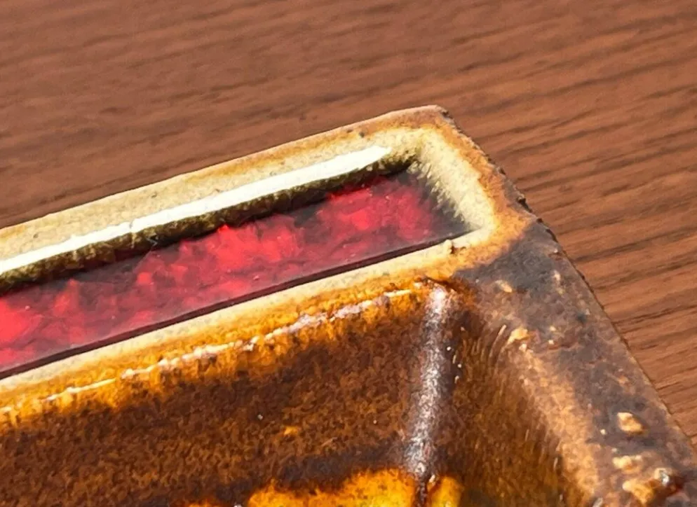 Cendrier en poterie vintage d'Allemagne de l'Ouest WGP Fat Lava, années 1970
