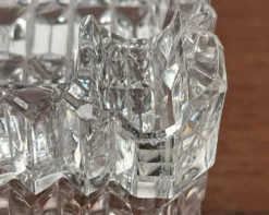 Cendrier en verre cristal empilable et boîte de style mid-century moderne de Julia, Pologne, années 1960, ensemble de 2.