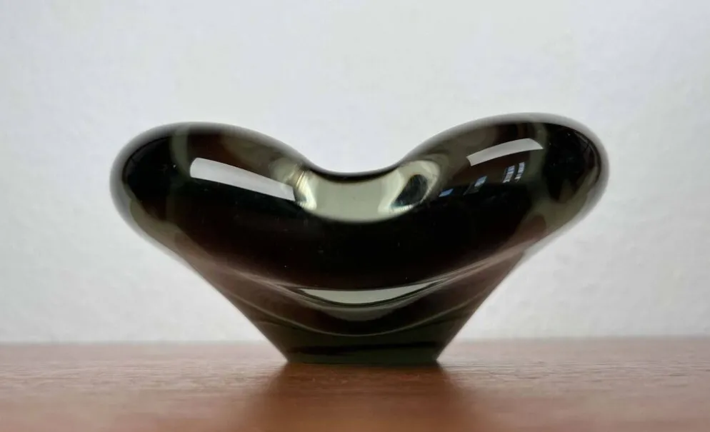 Cendrier en verre danois du milieu du siècle par Per Lütken pour Holmegaard, 1962