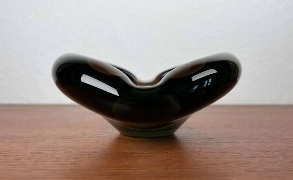 Cendrier en verre danois du milieu du siècle par Per Lütken pour Holmegaard, 1962