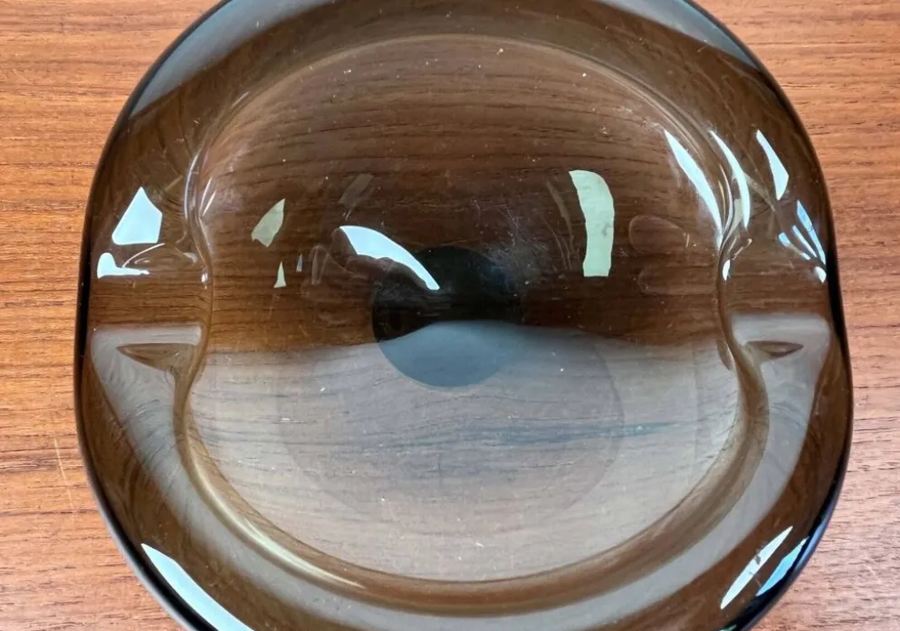 Cendrier en verre danois du milieu du siècle par Per Lütken pour Holmegaard, 1962
