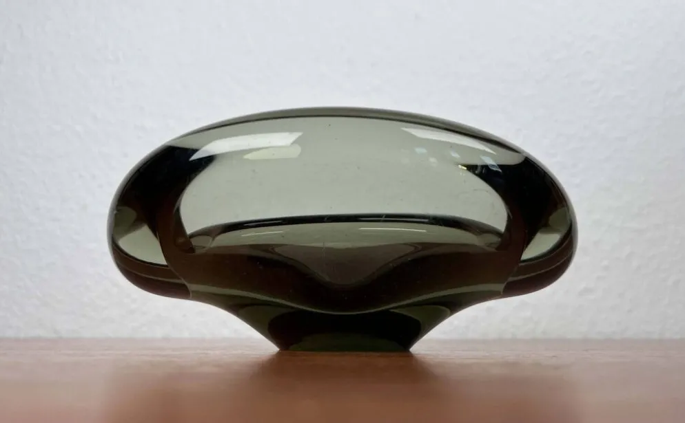 Cendrier en verre danois du milieu du siècle par Per Lütken pour Holmegaard, 1962