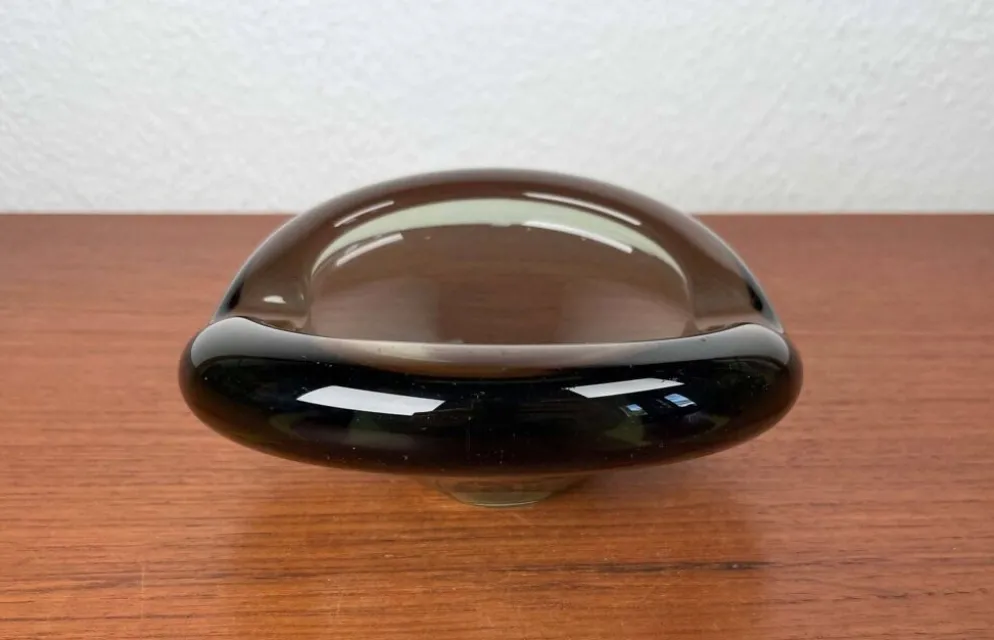 Cendrier en verre danois du milieu du siècle par Per Lütken pour Holmegaard, 1962