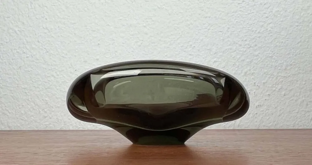 Cendrier en verre danois du milieu du siècle par Per Lütken pour Holmegaard, 1962