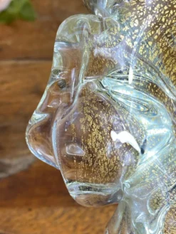 Cendrier en verre de Murano et feuille d’or par Barovier et Toso