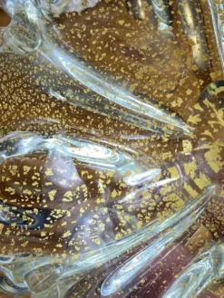 Cendrier en verre de Murano et feuille d’or par Barovier et Toso