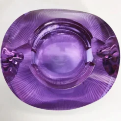 Cendrier en verre violet rare - Moser années 1960