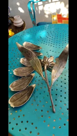 Cendrier Fleur en Laiton Massif Vintage - 6 Pétales Amovibles - Années 60/7