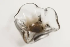 Cendrier murano carré 1960 transparent et marron