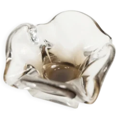 Cendrier murano carré 1960 transparent et marron