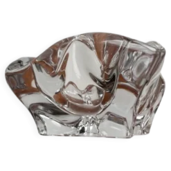Cendrier ou bol en verre organiquement façonné de style milieu de siècle de Bayel Cristal de France, années 1960.