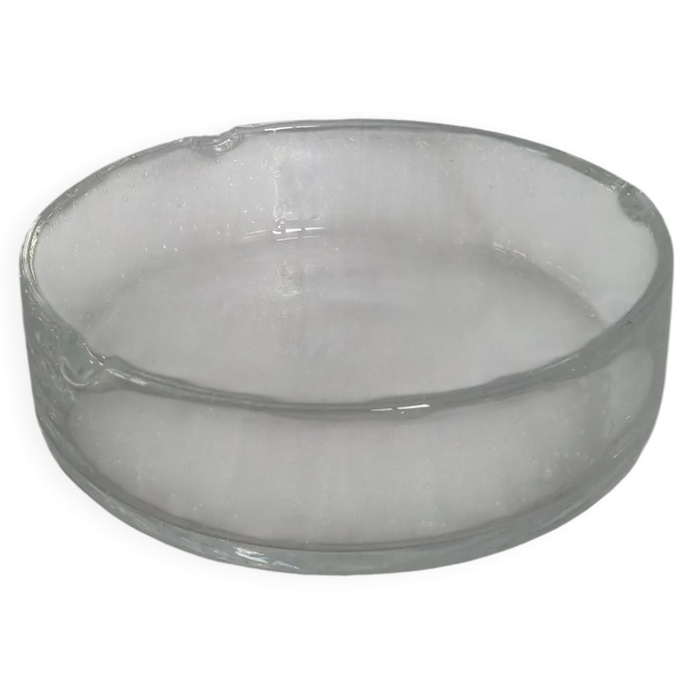 Cendrier ou vide-poche en verre bullé artisanal