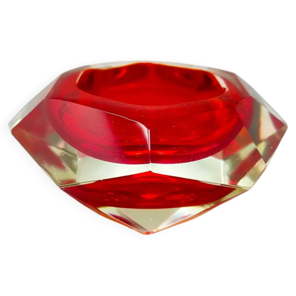 Cendrier ou vide poche étonnant rouge des années 1960 par Flavio Poli pour Seguso