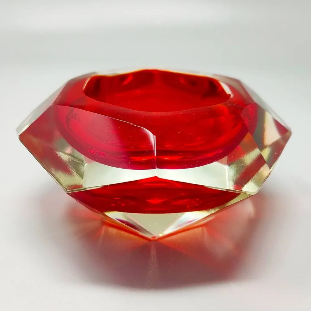 Cendrier ou vide poche étonnant rouge des années 1960 par Flavio Poli pour Seguso