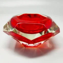 Cendrier ou vide poche étonnant rouge des années 1960 par Flavio Poli pour Seguso
