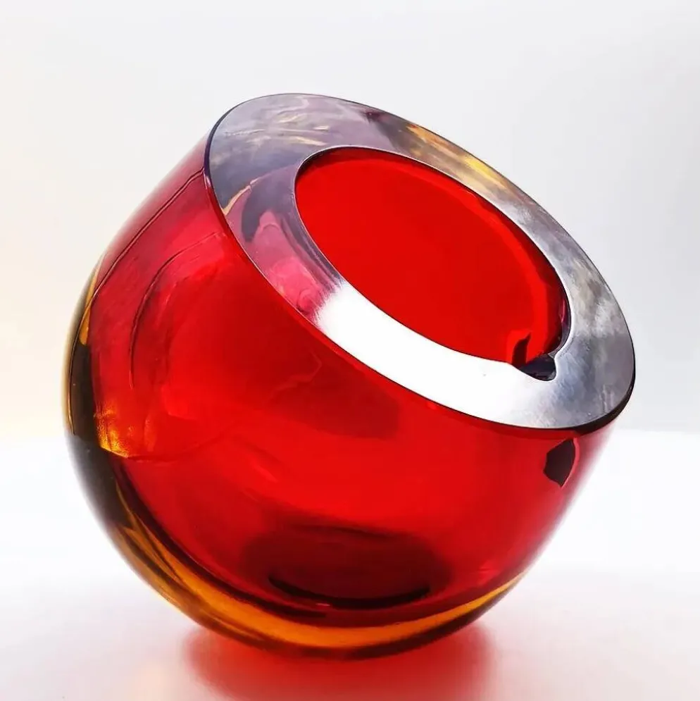 Cendrier rare des années 1960 en verre de Murano par Flavio Poli pour Seguso.