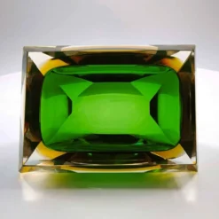 Cendrier rectangulaire multifacette en verre de Murano par Flavio Poli, années 1960