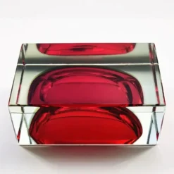 Cendrier rectangulaire , vide-poche en verre de Murano par Flavio Poli pour Seguso, années 1960