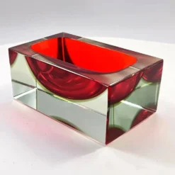 Cendrier rectangulaire , vide-poche en verre de Murano par Flavio Poli pour Seguso, années 1960