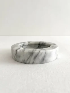 Cendrier rond en marbre gris vintage