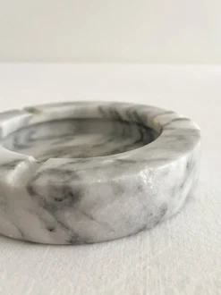 Cendrier rond en marbre gris vintage