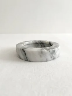 Cendrier rond en marbre gris vintage