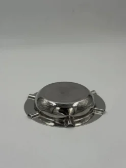 Cendrier rond vintage en acier inoxydable