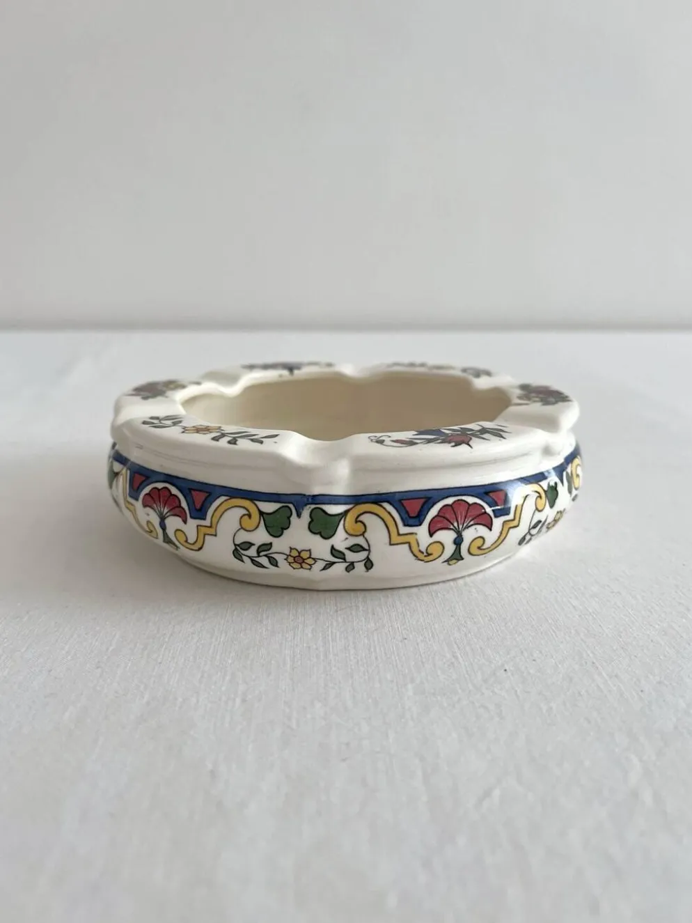 Cendrier rond vintage en faïence Digoin Sarreguemines