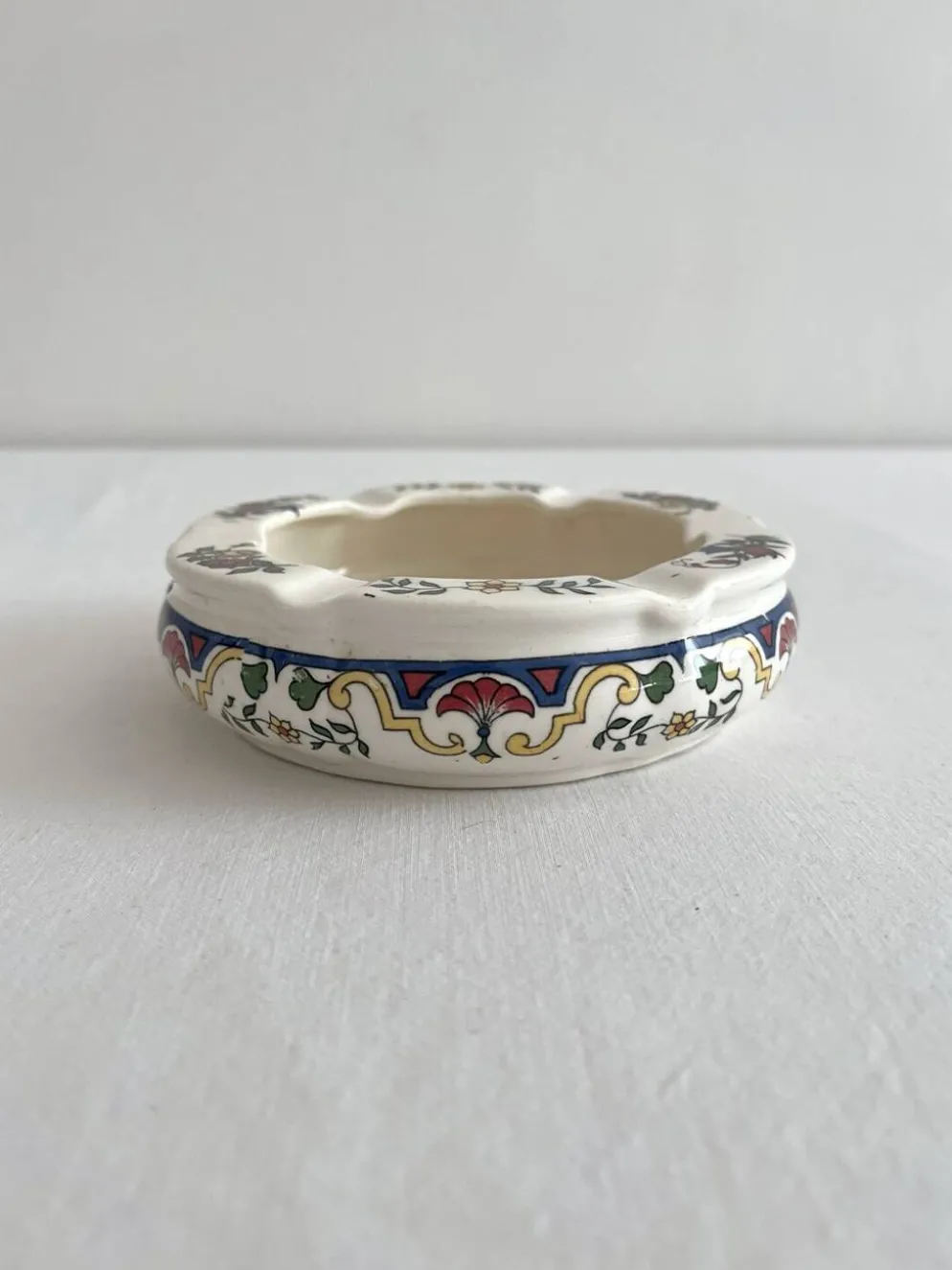 Cendrier rond vintage en faïence Digoin Sarreguemines