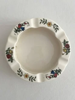 Cendrier rond vintage en faïence Digoin Sarreguemines