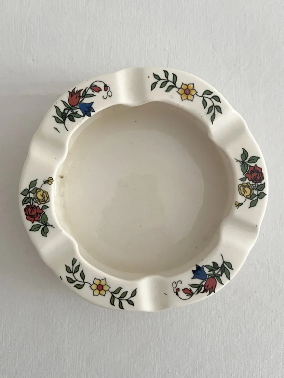 Cendrier rond vintage en faïence Digoin Sarreguemines
