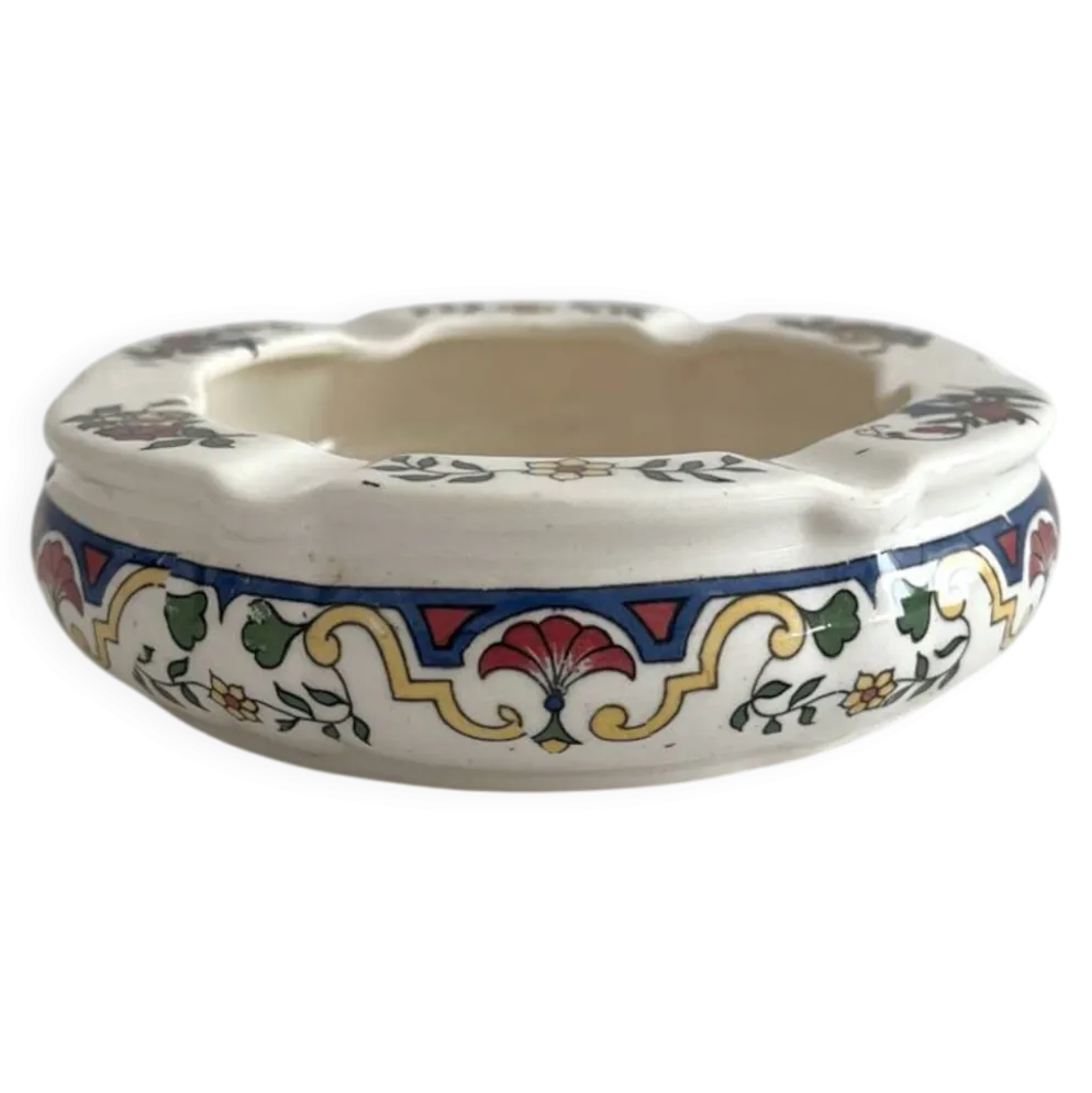 Cendrier rond vintage en faïence Digoin Sarreguemines