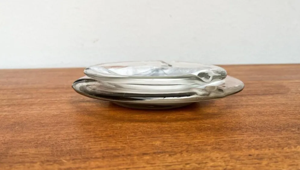 Cendriers en verre d'art postmoderne par Hans Jürgen Richartz pour la collection d'art Richartz, années 1980, ensemble de 2