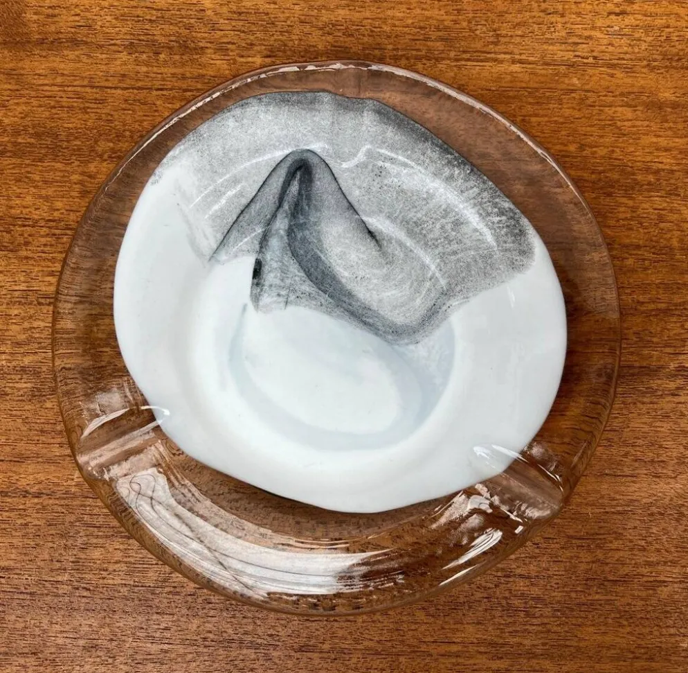 Cendriers en verre d'art postmoderne par Hans Jürgen Richartz pour la collection d'art Richartz, années 1980, ensemble de 2